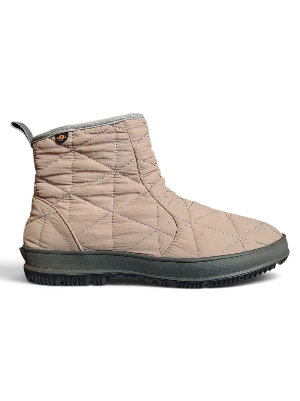 Bogs Snowday Low Womens Quilted Faux Fur Lined Zip Snow Boots Beige US 9